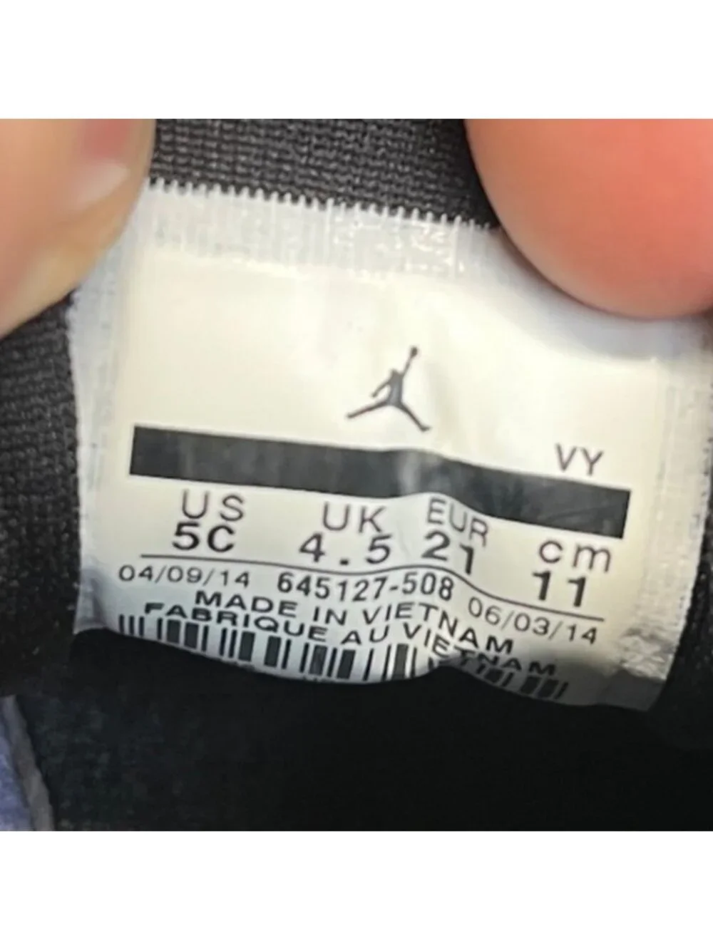 Nike Air Jordan 6 Retro Iron Purple Toddler Size 5C Athletic Shoes Sneakers